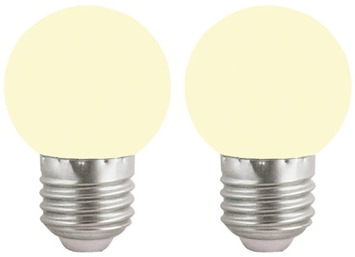 VITO LED Lamp G45 E27 - 2W (vervangt 15W) - 120lm - 2700K Warm Wit - 180-240V - Flikkervrij - Energiezuinig - 2 stuks