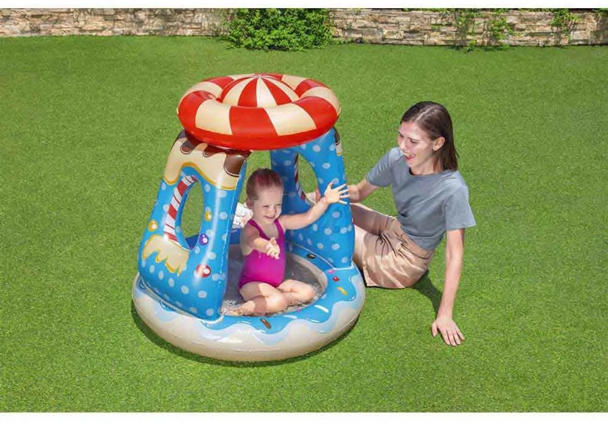 Bestway Candyville Zwembad - Peuterzwembad - Vanaf 2 Jaar - Zonnedak - Zachte Bodem - 91x91x89 cm — afbeelding 19