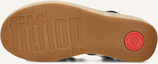 Espadrilles à plateforme FitFlop . Sandales compensées style pêcheur en cuir NOIR - Taille 37