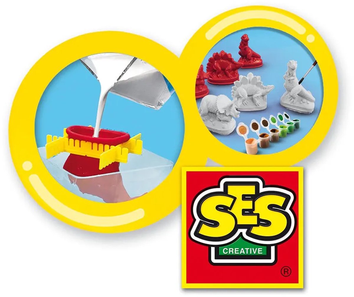 SES Creative – Gieten en Schilderen – Dino’s – met gietmallen, gips, verf en penseel – vanaf 5 jaar — afbeelding 7