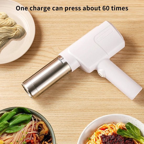 ACEP Pastamaker - Pasta maker - Elektrische pastamachine - Draadloos - 5vormen - Noodlemaker - Roestvrij staal - Pasta - Kleur wit van ACEP — afbeelding 4