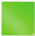 Vierkant, felgroen whiteboard met afmetingen 360 mm x 360 mm. Nobo-logo rechtsonder.