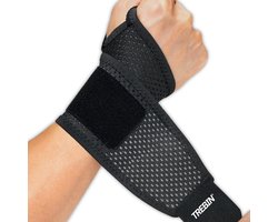Trebin Polsbrace Universeel - Pols Brace Carpaal Tunnel Syndroom - Links en Rechts - Polsbrace Overbelasting - One Size - Zwart