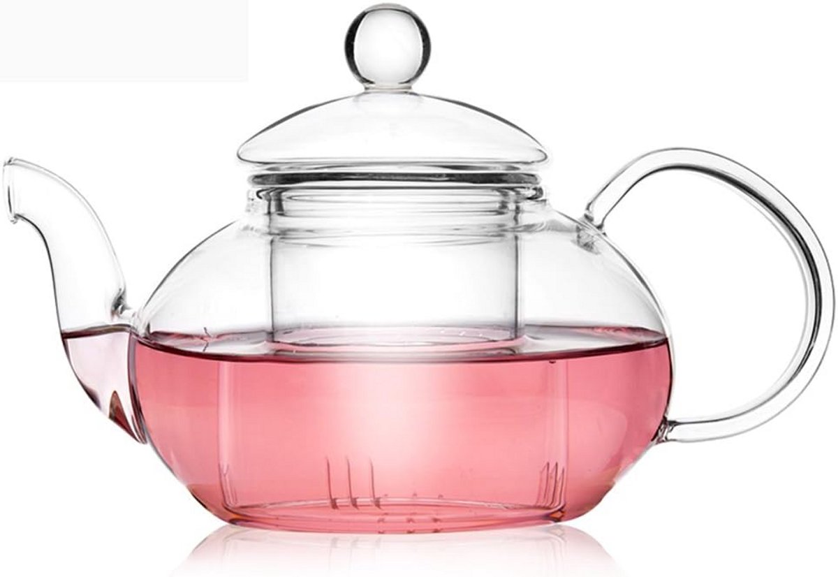 Glazen Theepot met Infuser 600ml Hittebestendig voor Losse Thee