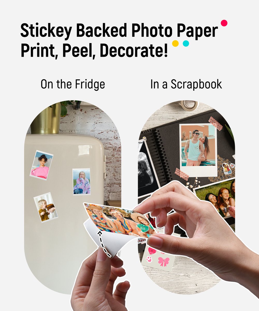 Liene - Pearl 2x3 Inch Photo Printer - Inclusief 50 vellen Zink foto papier (Pink) thumbnail 3