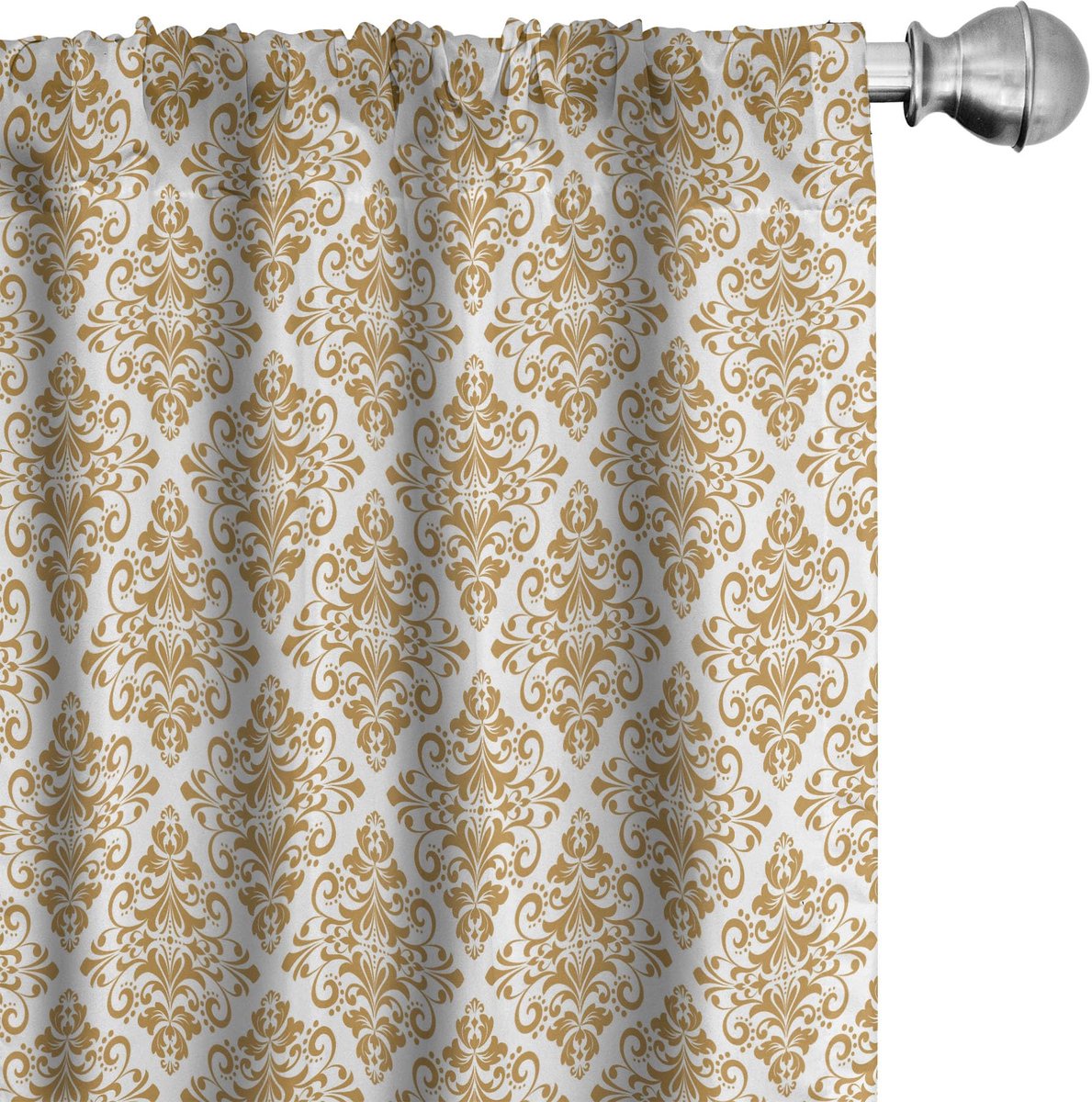 ABAKUHAUS Gordijnen – 2x75x175 cm – Geometrisch – Karamel en Wit