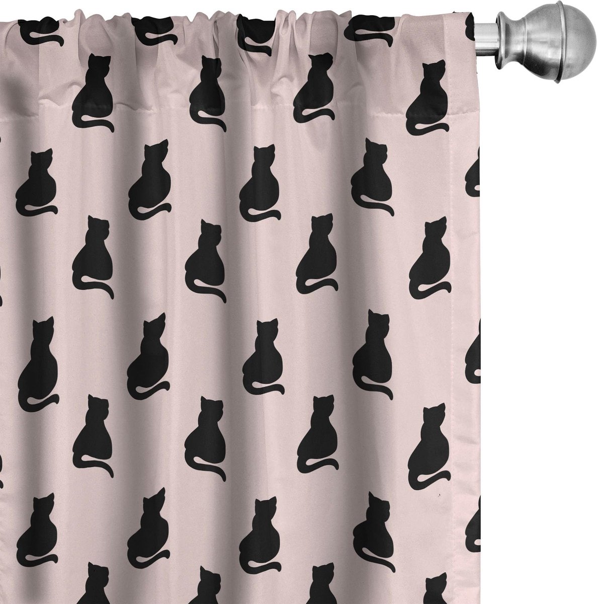 ABAKUHAUS katten gordijnen – 2x75x245 cm – microvezel, halfdonker