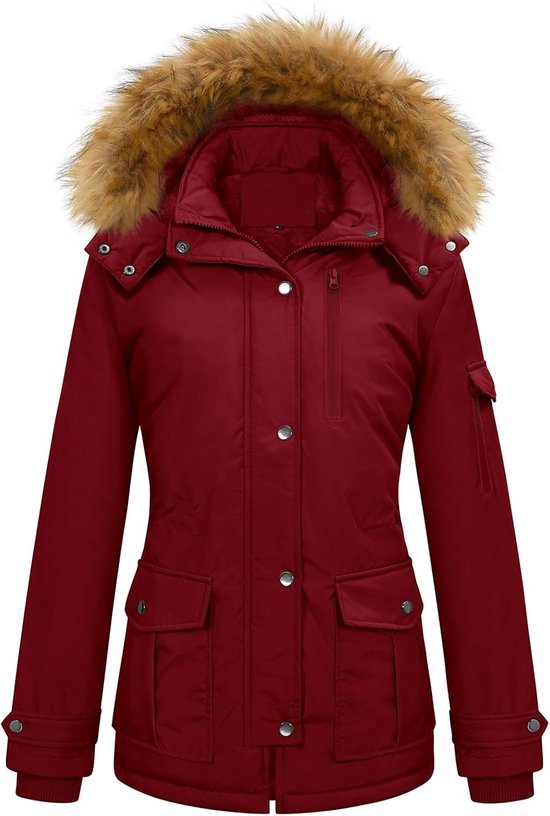 Warme lange ski-jas voor dames 500 blauw WEDZE