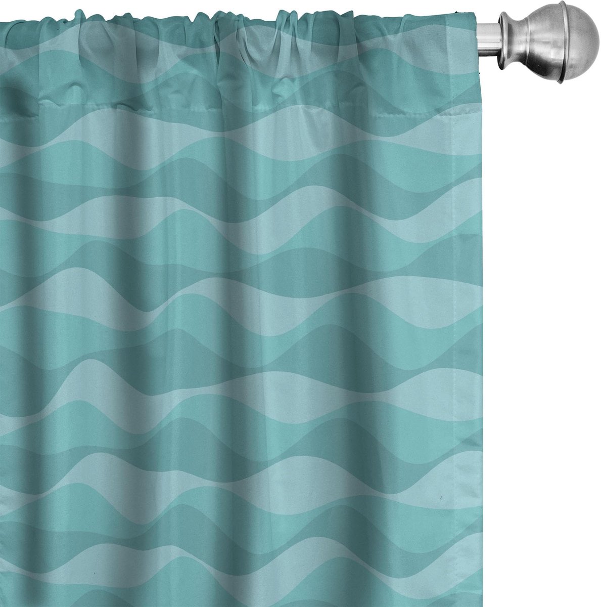 ABAKUHAUS Golf – Gordijnen – Abstract Onderwaterontwerp – 2×75×225 cm – Kadettblauw Zeeschuim Kadett-blauw Seafoam