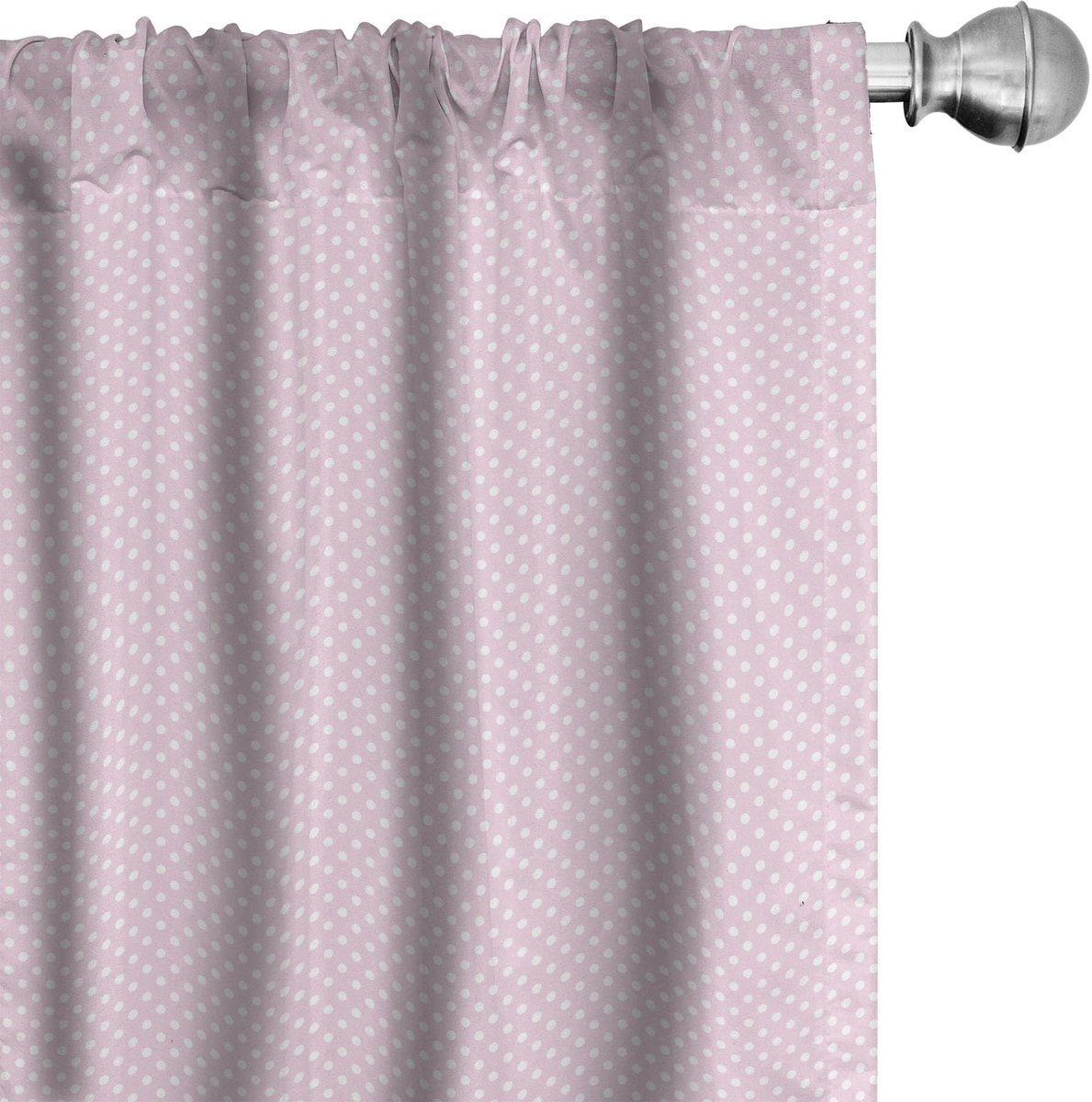 ABAKUHAUS Gordijnen met puntpatroon – 2-delige set 75x175 cm – Microfiber roze