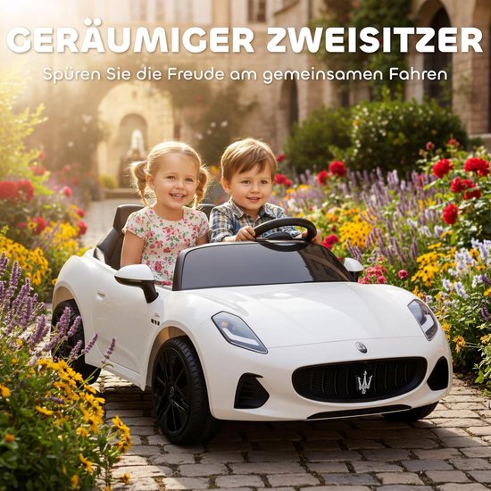 COSTWAY 24 V elektrische auto voor kinderen, 2-zits, met