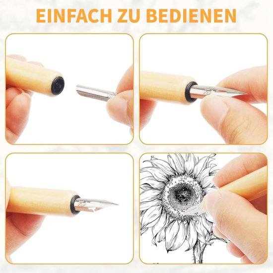 Dubbele Kalligrafie Penhouder – Schuin Model – Met Verwijderbare Messing Flens – Geschikt Voor Verschillende Puntgroottes – Lichtgewicht En Comfortabel