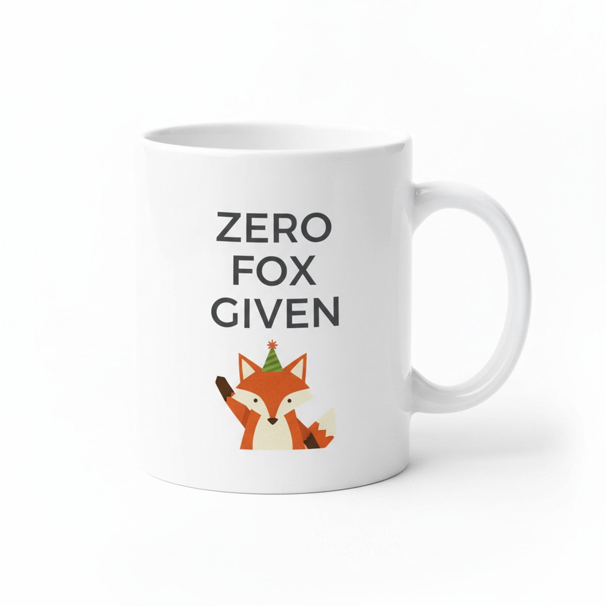 Grappige Tekst Mok 330 ml – “Zero Fox Given” Schattige Vos Koffie- & Theebeker Cadeau