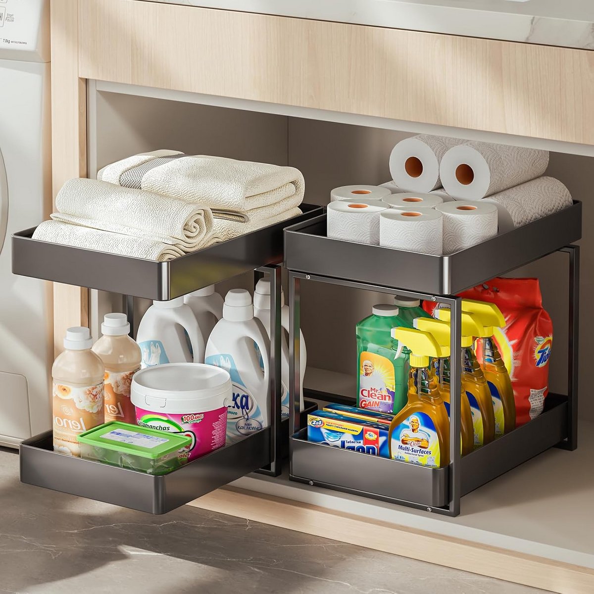 Onderzwaankast Organizer - Uitschuifbare Opbergrek voor Keuken en Badkamer