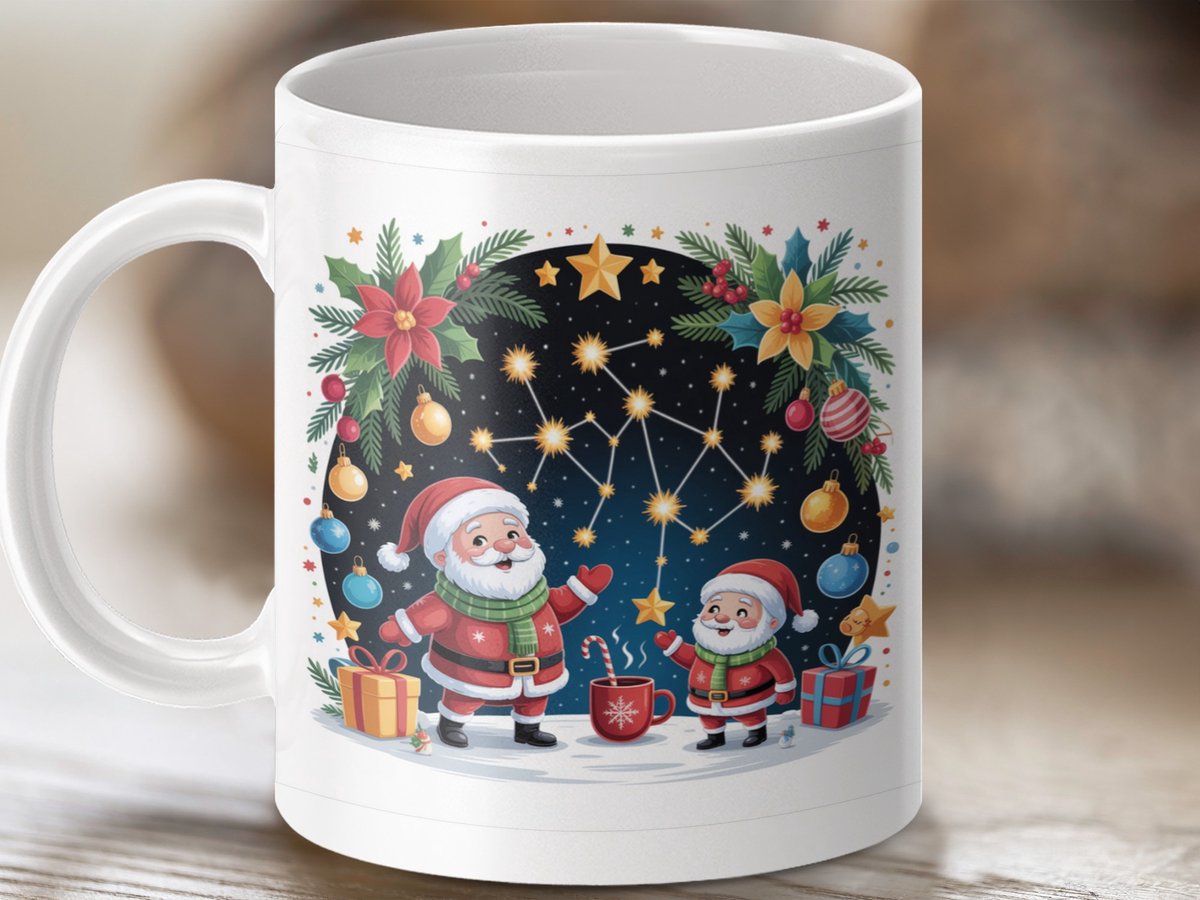 Mok Kerstman Constellatie, Feestelijke Mok, Kerstcadeau, Kerstversiering, Geschenk Idee