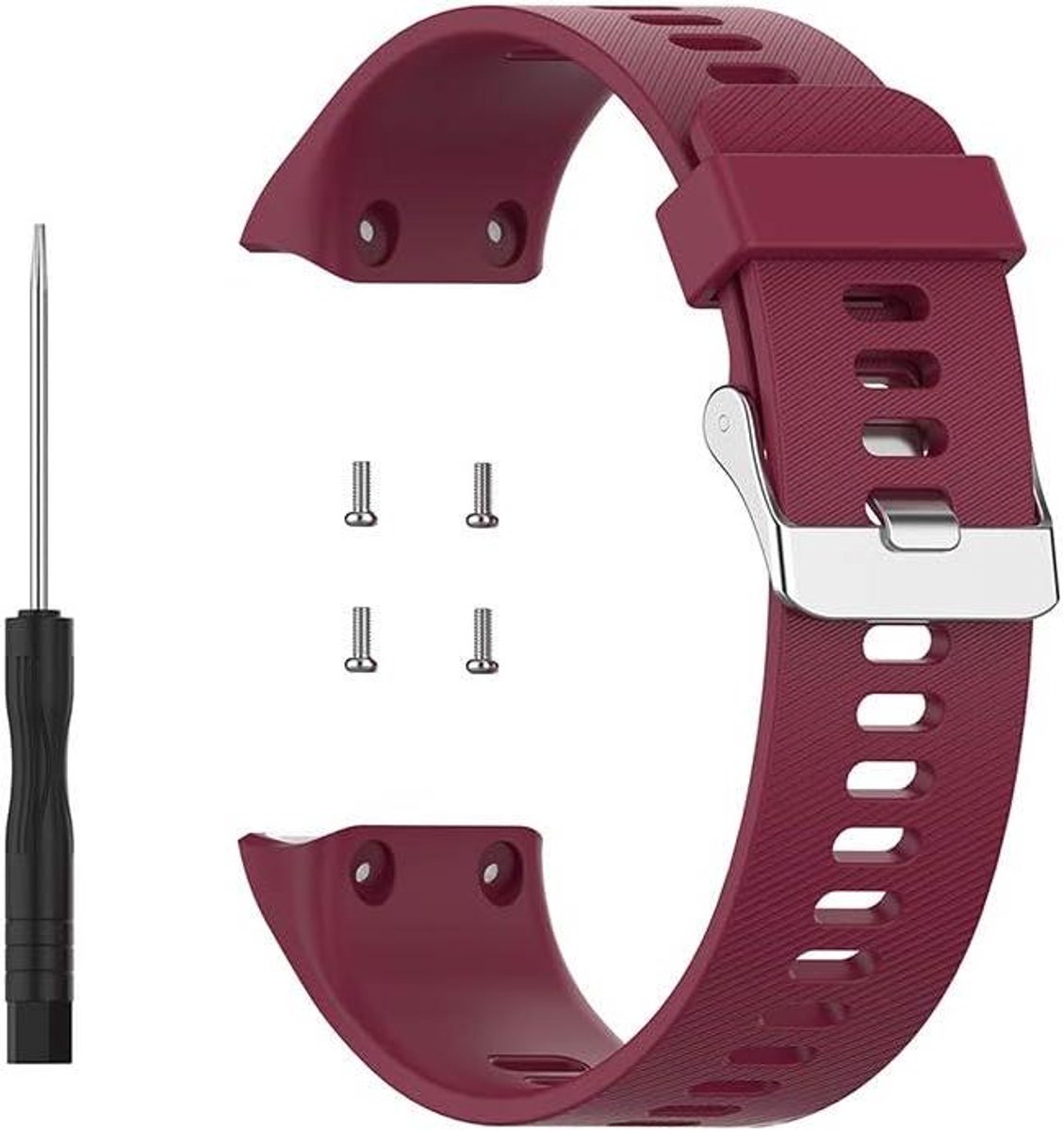 Sporthorlogeband van siliconen, geschikt als reserveband voor sporthorloge - zwart - horlogeband Forerunner 35-30-ForeAthlete 35 - comfortabel en duurzaam.