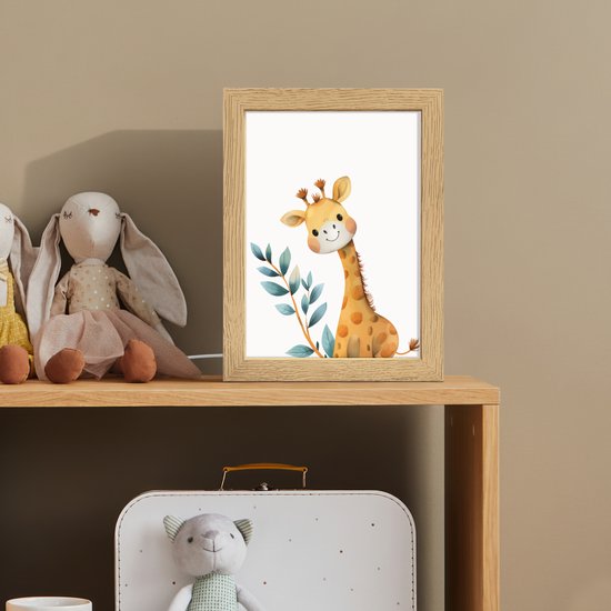 Nachtlampje 15x20 cm - Kinder lamp - Giraf - Dier - Wilde dieren - Tafellamp kinderkamer - Slaapkamer lamp - Bedlamp kinderen - Kinderlampje stopcontact - Wandlamp babykamer - Nachtlampjes van DecoAction — afbeelding 3