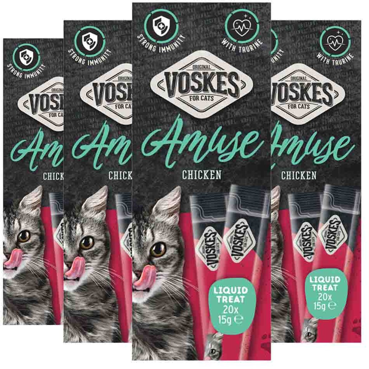 Voskes Kattensnack Liquid Treat Kip - 4 x 20x15 gr - Voordeelverpakking