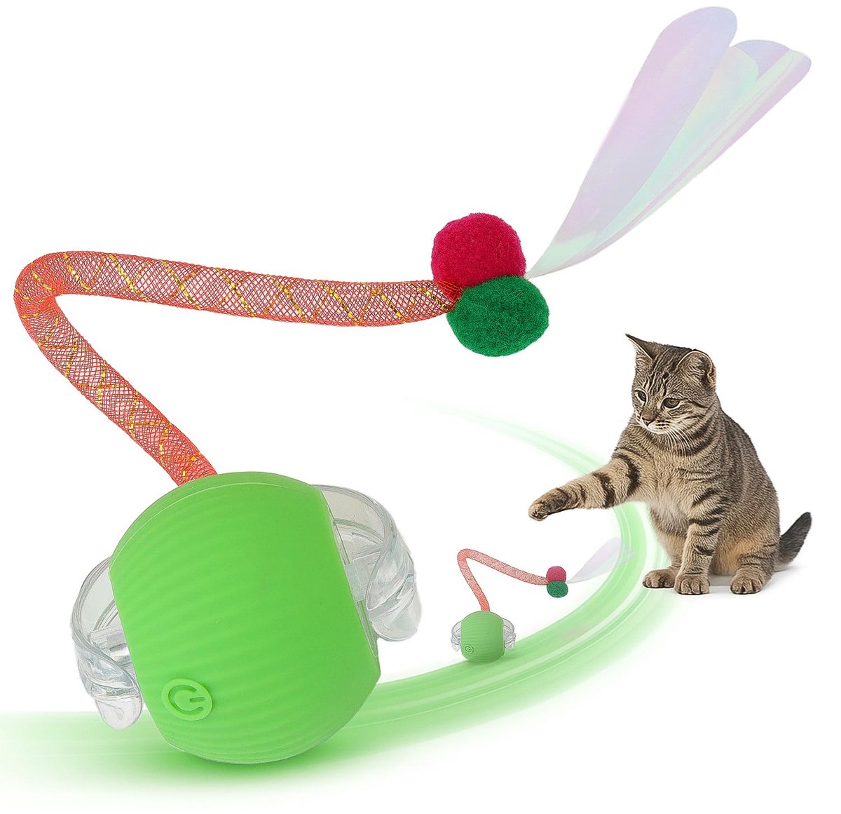 IMPERATORIS® Elektrisch Kattenbalspeelgoed – Interactief Kattenspeeltje / Automatisch Rollend Slim Speelgoed voor Katten – Oplaadbaar – Voor Interactief Spelen Binnenshuis – Geschikt voor Tapijt – 1 stuks