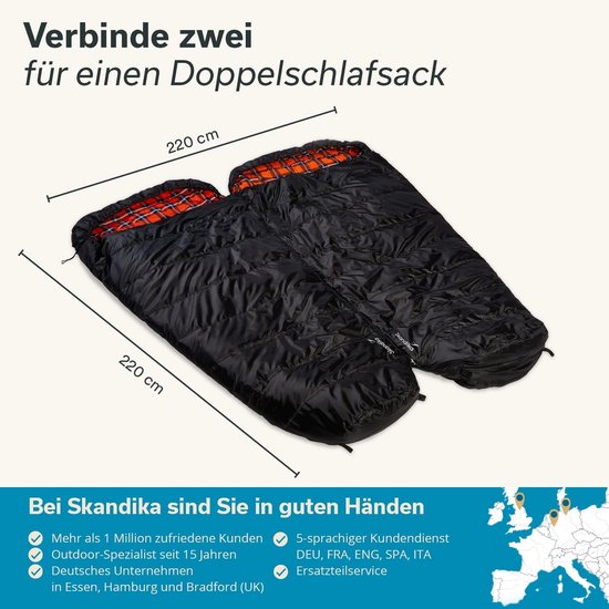 XXL Mummieslaapzak Flanel - 3 Seizoenen Koppelbaar tot -15°C - 220x110cm — afbeelding 5