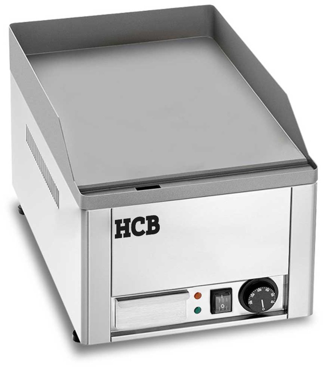 HCB® - Professionele Horeca Bakplaat - 230V - RVS / INOX - Electrisch Teppanyaki Grill apparaat - 46x36x31 cm (DxBxH) - 15.70 kg - 2605
