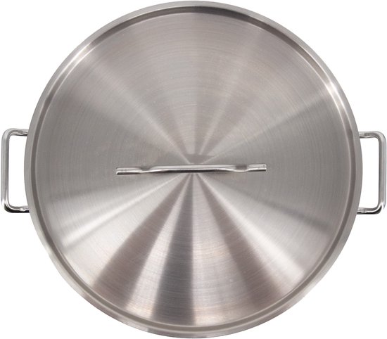 HCB® - Professionele Kookpan - Inductie - Gas - Electrisch - 44 Liter - Grote RVS / INOX Pan Soeppan Horeca Pannen 48x57x31 Cm Bxdxh 10 Kg 5433