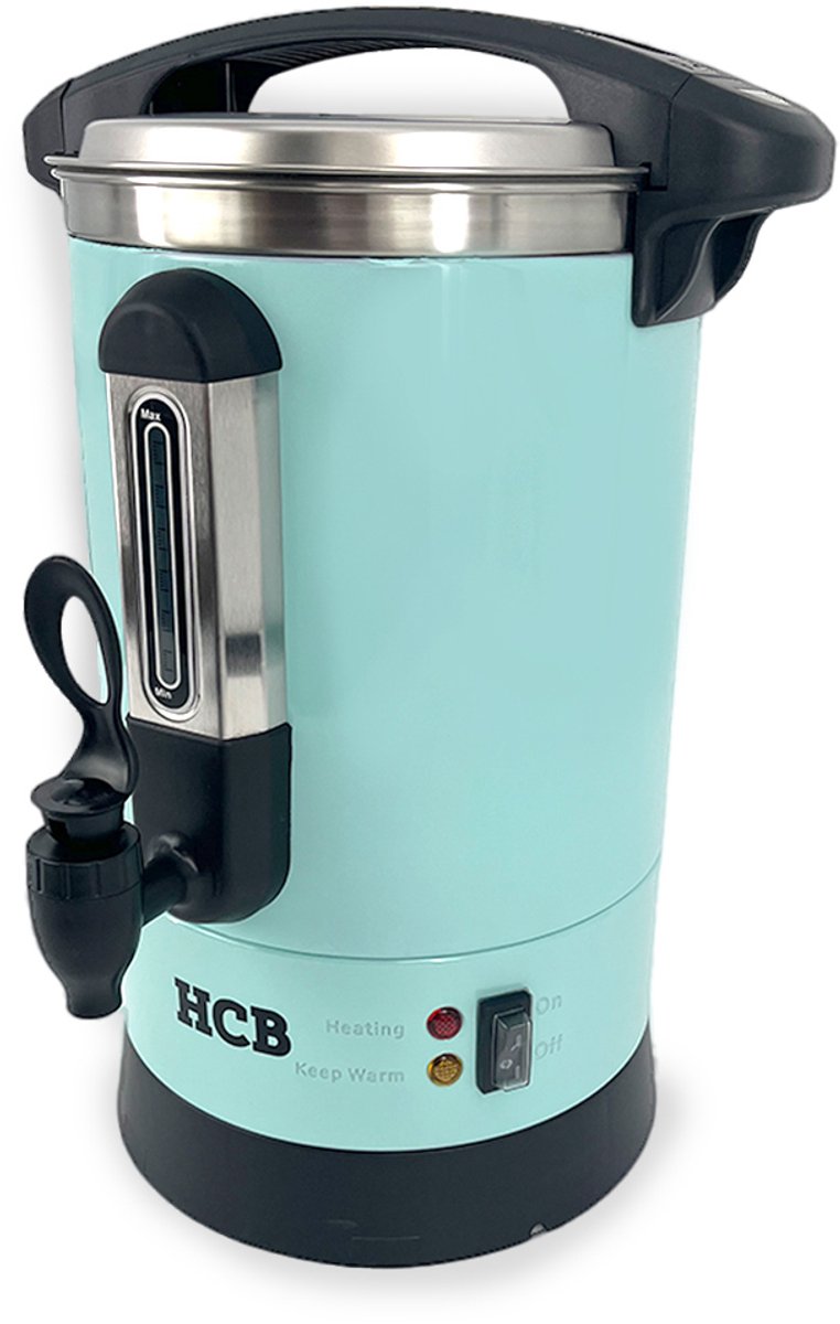 HCB® - Professionele Horeca Percolator - 5,3 liter - 35 kopjes - 230V - RVS / INOX Perculator - Elektrisch koffiezetapparaat - Volautomatische koffiemachine - 30x30x43 cm (DxBxH) - 2.40 kg - 1356