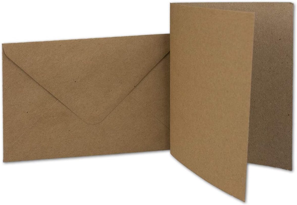 Grote set Kraftpapier Enveloppen DIN C6 Natuurbruin 400 stuks voor Kaarten en Uitnodigingen