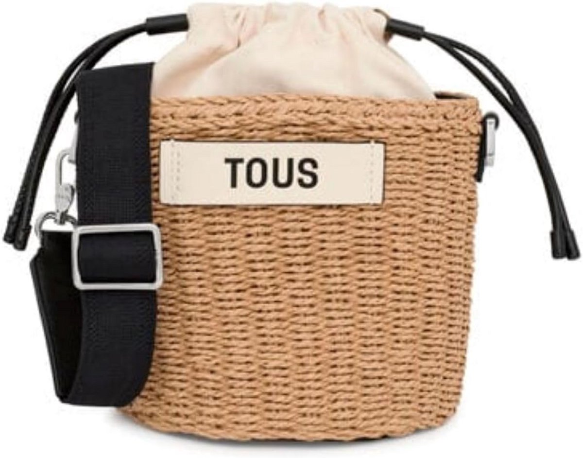 Scoubidou Dames Tas in Zwart - Stijlvolle Raffia Tas