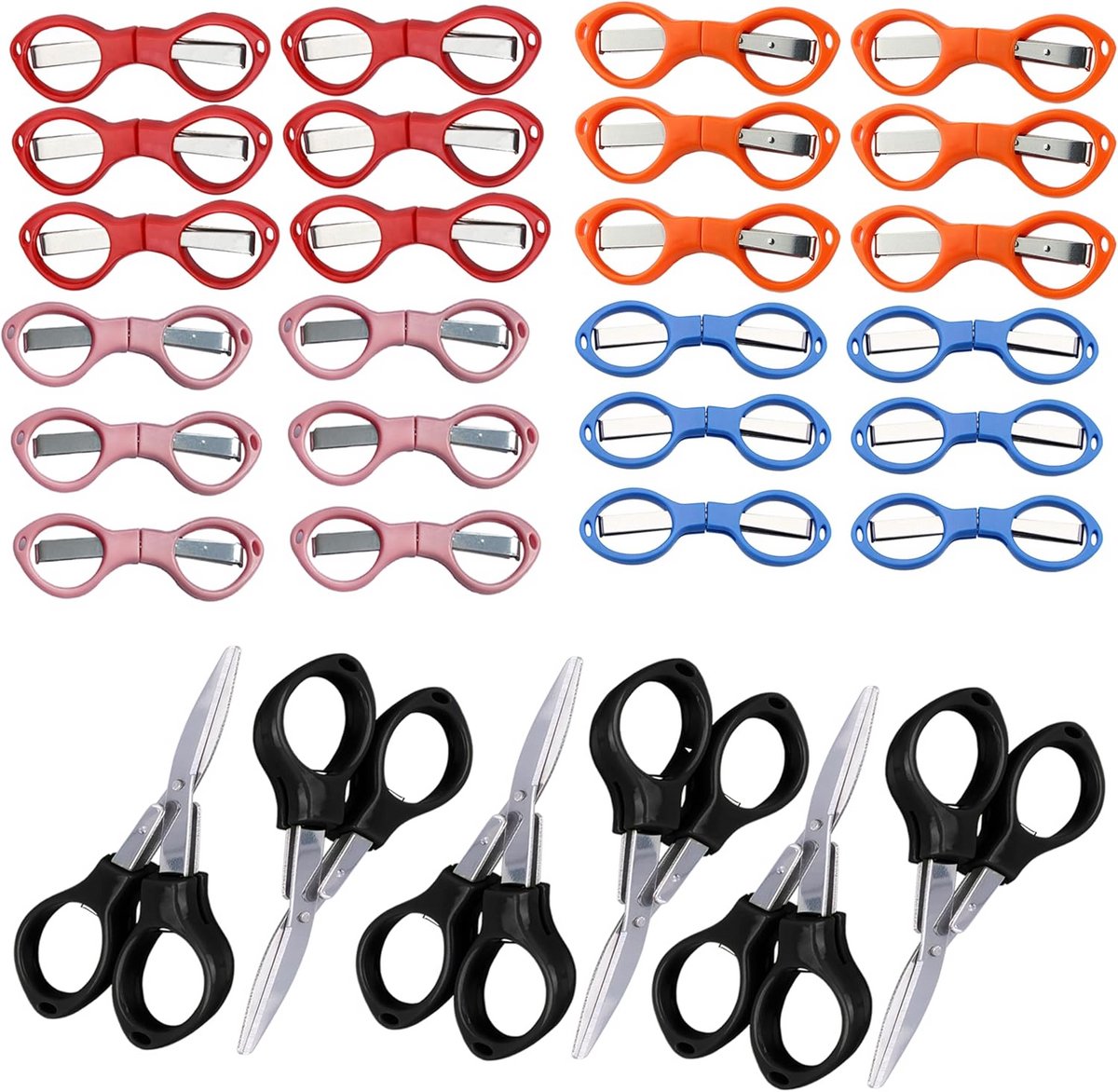 Set van 6 RVS Opvouwbare Mini Scharen Compact & Roestvrij - Ideaal voor Thuis en Onderweg