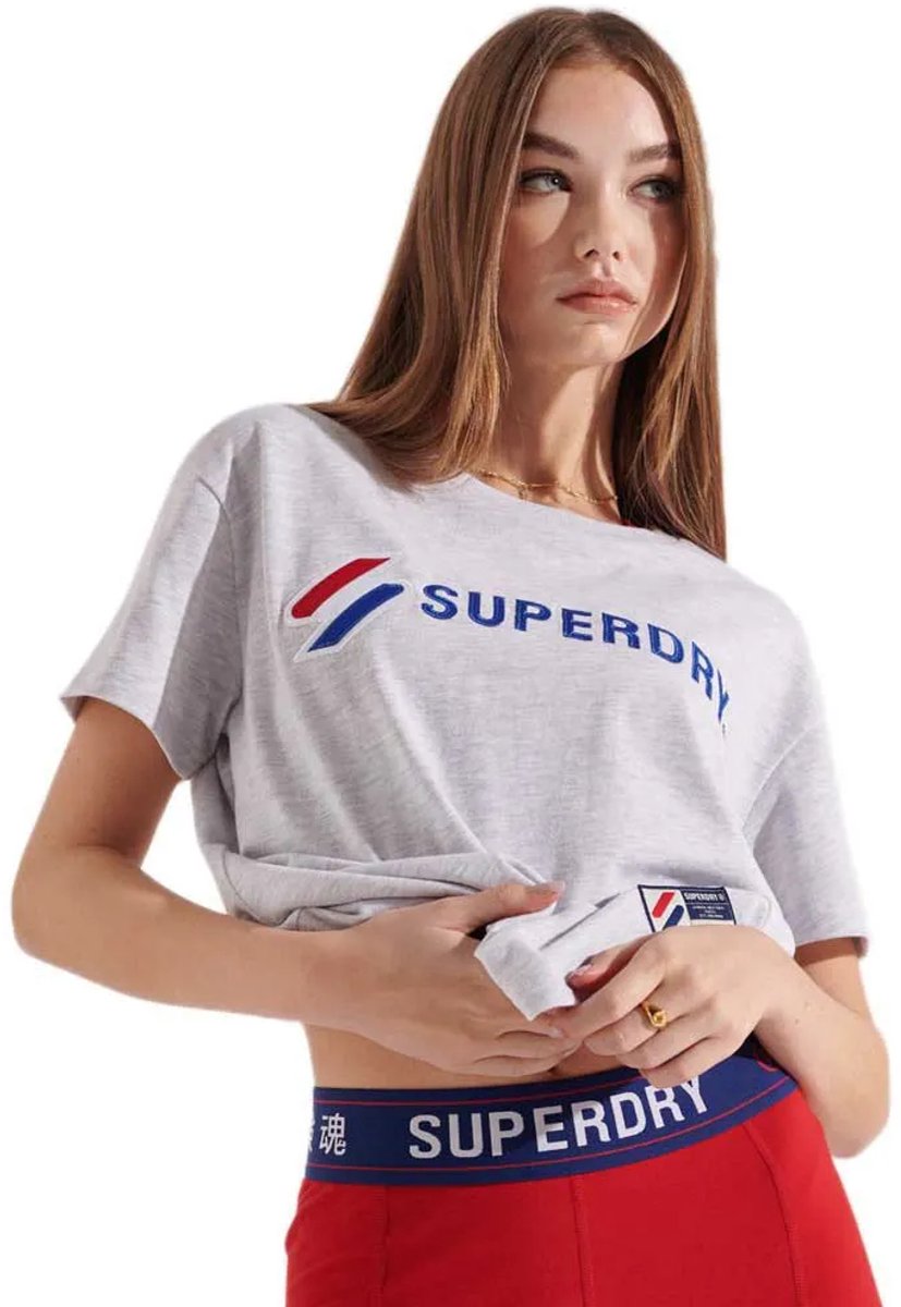 Superdry Sportstyle Graphic Boxy T-shirt Met Korte Mouwen S Vrouw Ice Marl