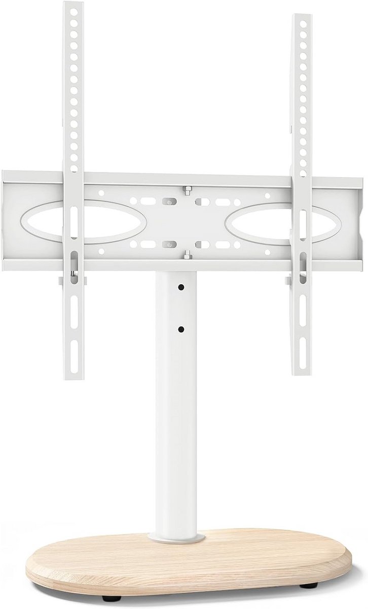 Hoogteverstelbare TV-standaard voor 26-55 inch, witte eik, max 40 kg, VESA 400x400