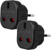 Maclean MCE72 - 2 pièces Adaptateur britannique UK vers fiche européenne EU