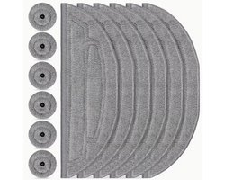 12-Pack Mop Pads Navullingen Geschikt voor Roborock S8 MaxV Ultra /S8 Max Ultra Robot Stofzuiger, 6-Pack Mop Doekjes met Dubbele Sonische Vibratie Modules, 6-Pack Rand Mop Pads Accessoires, Stofzuiger Mop, Mop Voor Vloer