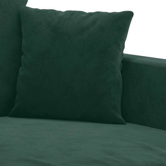 vidaXL - 3 pièces - Ensemble de salon - avec - coussins - velours - vert foncé