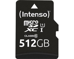 Carte mémoire microSD 512 GB UHS-I SDXC - Classe 10 avec adaptateur SD