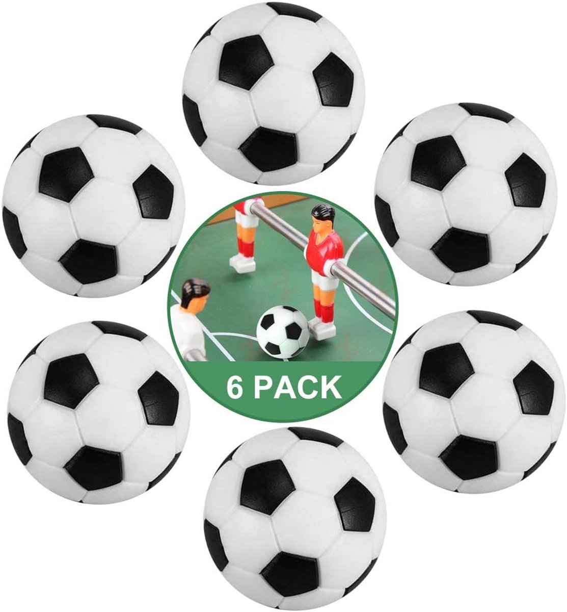 Tafelvoetbalballen 32 mm - 6 Stuks Mini Kickerballen voor Kinderen en Volwassenen
