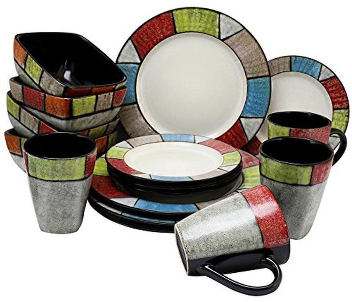 Country Cottage servies-set 16-delig aardewerk