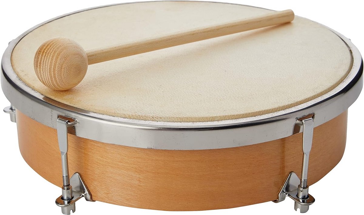 Stemvrije Handtrommel 8 Inch - Houten Percussie Instrument met Natuurlijke Vel