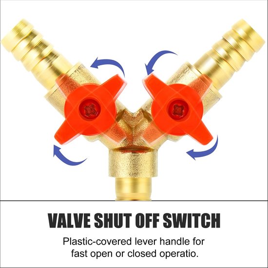 Spuitwateraansluiting 3-weg messing y vorm connector tuin water slang splitter water lucht gasleiding koppeling pneumatische joint 2 stks (Color : 6mm Spuitwateraansluiting 3-weg messing y vorm connector tuin water slang splitter water lucht gasleiding koppeling pneumatische joint 2 stks (Color : 6mm
