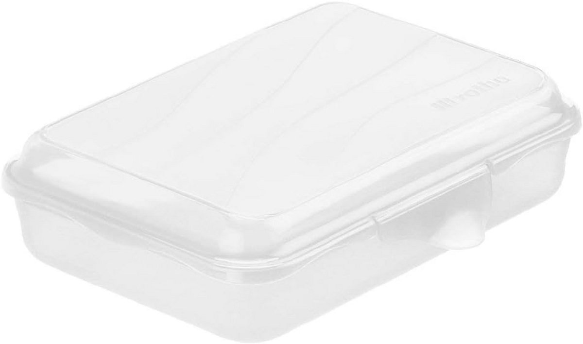 Transparante platte lunchbox 0.45l met kliksluiting - BPA-vrij Kunststof