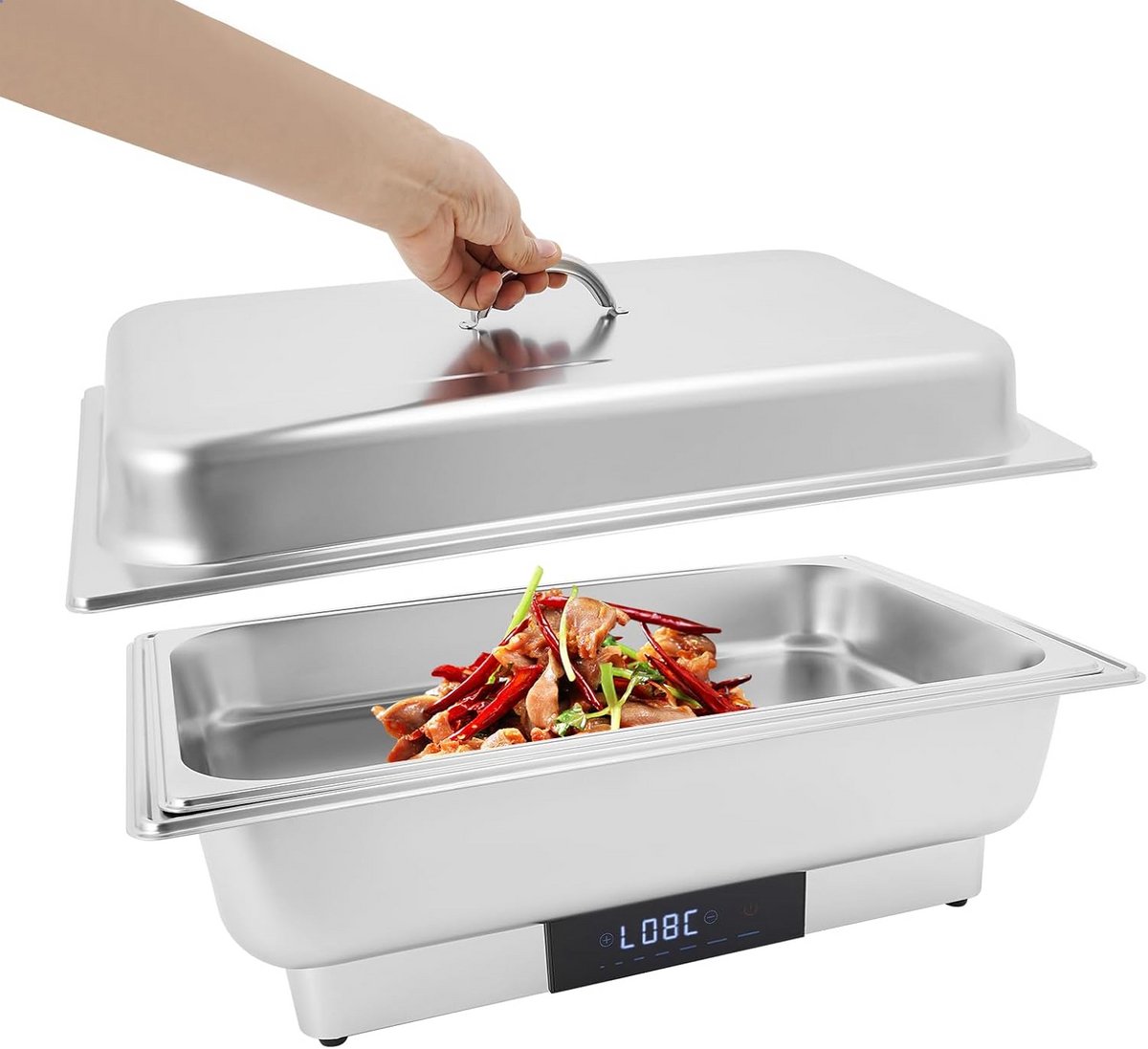 Elektrische Buffetserver 9 Liter - Roestvrij Staal Voedselwarmer met Temperatuurregeling