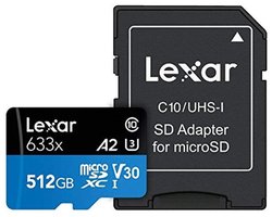 Hoogwaardige 512GB MicroSDXC UHS-I Geheugenkaart met SD Adapter