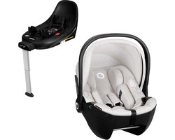 Baby Autostoeltje i-Size Set met ISOFIX Basis - 360° Draaibaar, Beige, Voor Groep 0+ (0-13 kg)