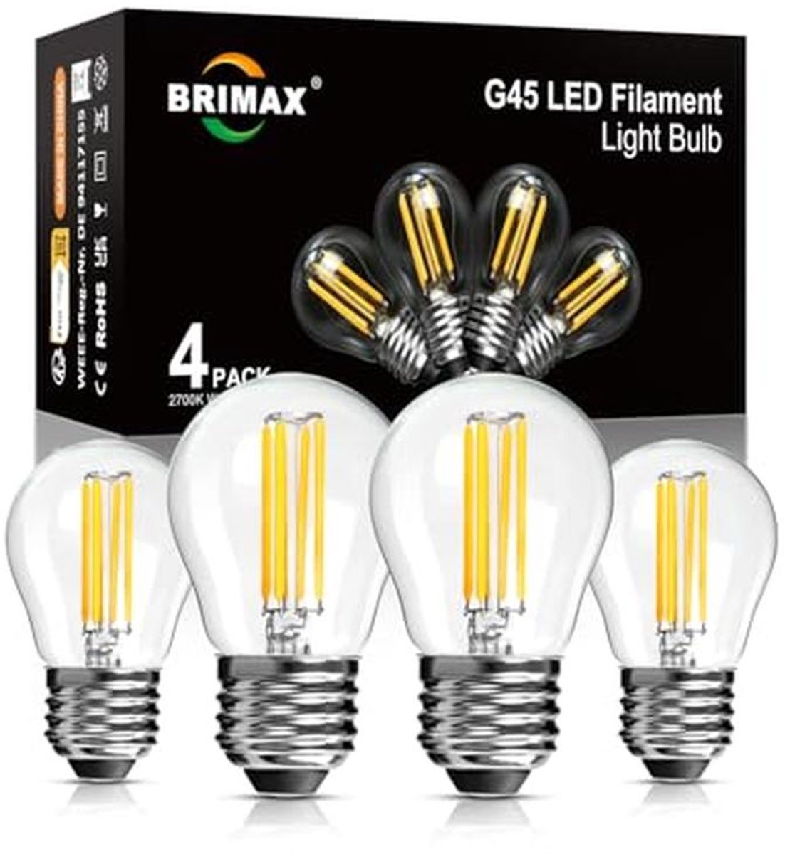 Dimbare E27 LED Lamp Warm Wit 2700K 4W Vintage Edison Lamp