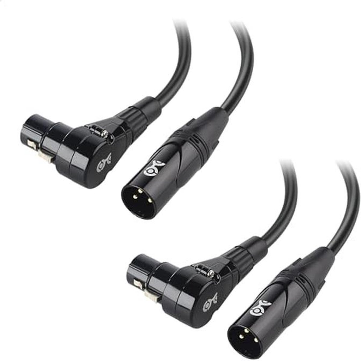 2-Pack XLR Microfoon Kabel met Rechte Hoek - 1 Voet