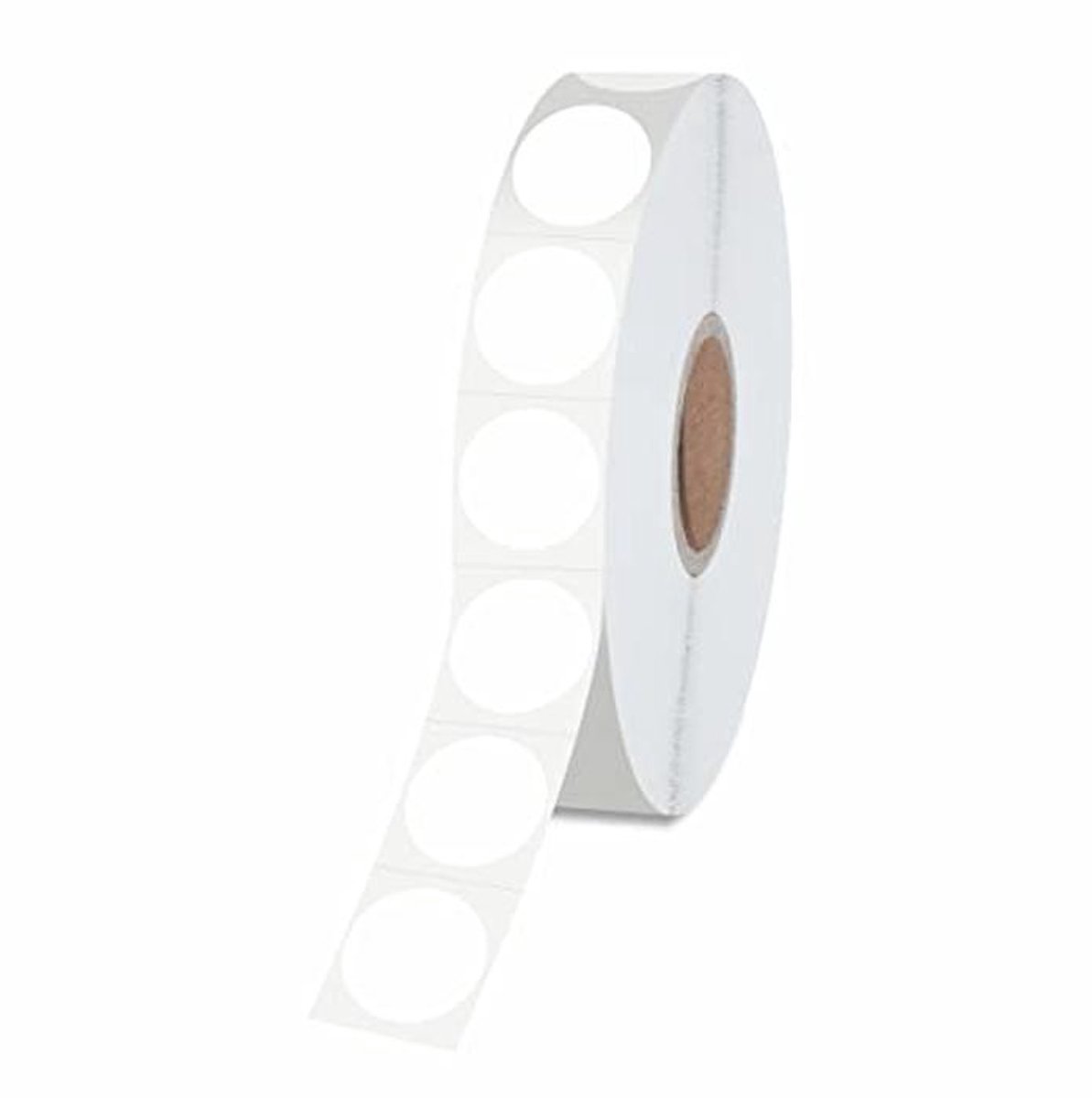 Ronde Witte Stickers 1500 Stuks - Permanente Voorraadlabels met Perforatielijn