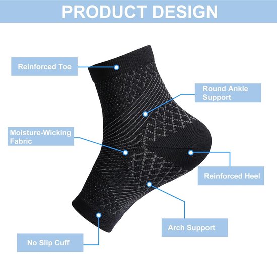 CIYIN Compressiesokken – 4 Paar – Voor Plantaire Fasciitis, Enkelsteun & Zwelling – Open Teen, Ademend – Geschikt Voor Sport & Dagelijks Gebruik