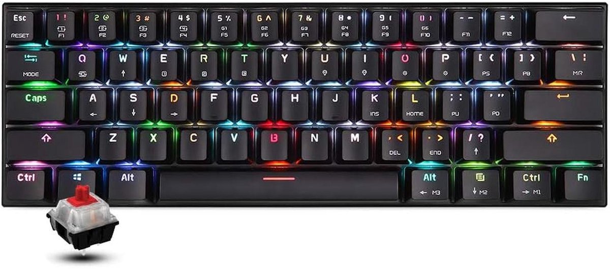 Mechanisch Toetsenbord 61 Toetsen met RGB Verlichting en Bluetooth Dual Mode