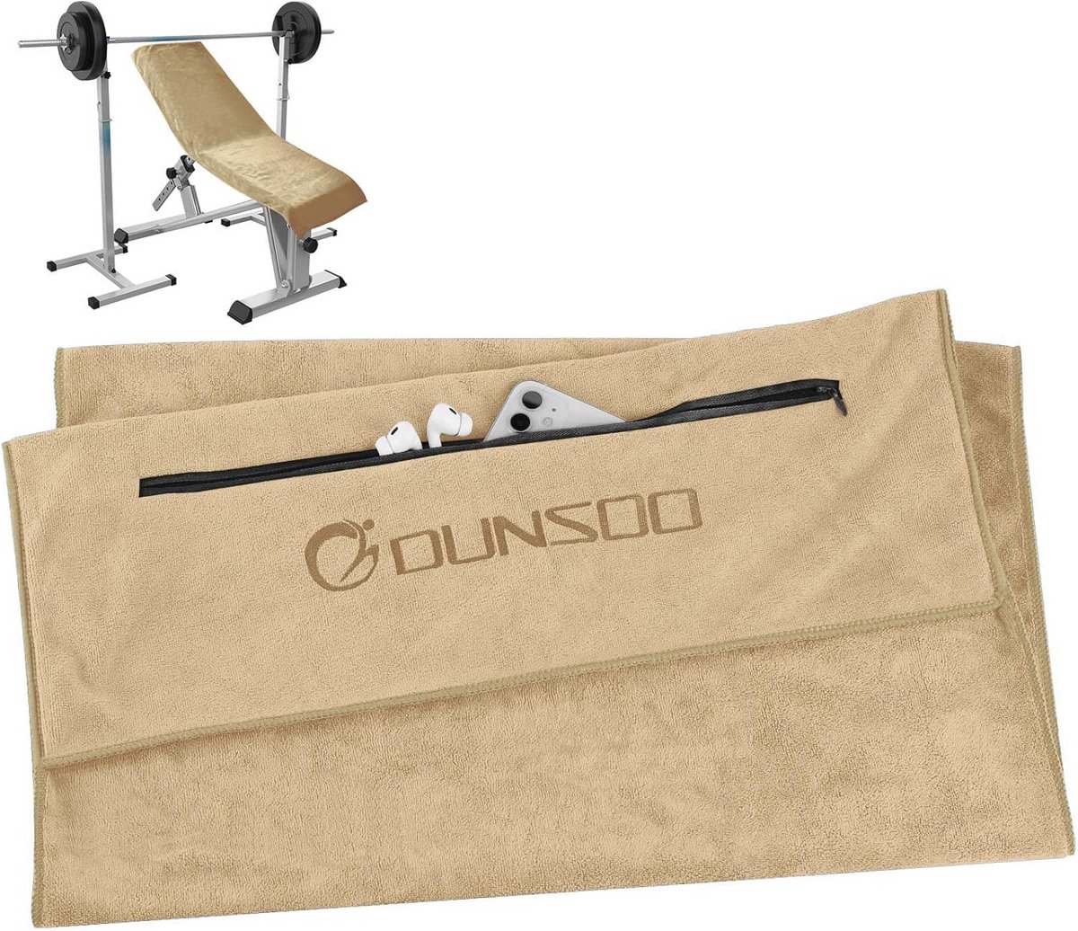 Microvezel fitness handdoek met ritsvak 120 x 50 cm - Super comfortabele gymhanddoek